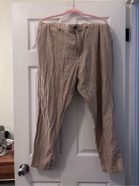 Banana Republic Tan Linen-Blend Chinos